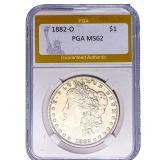 1882-O Morgan Silver Dollar PGA MS62