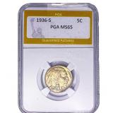1936-S Buffalo Nickel PGA MS65