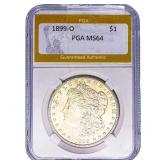 1899-O Morgan Silver Dollar PGA MS64