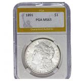 1891 Morgan Silver Dollar PGA MS63