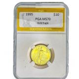 1995 1/4oz $10 Gold Eagle PGA MS70