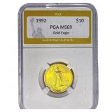 1992 1/4oz $10 Gold Eagle PGA MS69