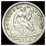 1853 Arrows Seated Liberty Dime CLOSELY  UNCIRCUL