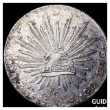 1885 Mexico Silver 8 Reales NEARLY UNCIRCULATED