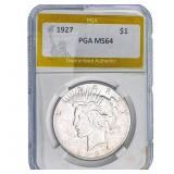 1927 Silver Peace Dollar PGA MS64