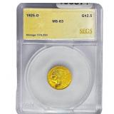 1925-D $2.50 Gold Quarter Eagle SEGS MS63