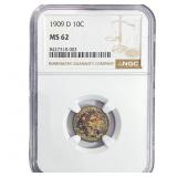 1909-D Barber Dime NGC MS62