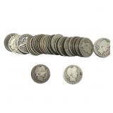 Roll of 40 Silver Barber 25C