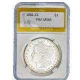 1881-CC Morgan Silver Dollar PGA MS64