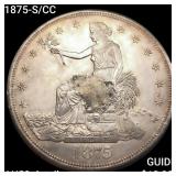 1875-S/CC Silver Trade Dollar CHOICE AU