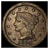 1850 Braided Hair Large Cent ABOUT UNCIRCULATED