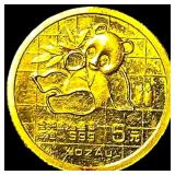 1989 Gold 5 Yuan China Panda 1/20 oz GEM BU