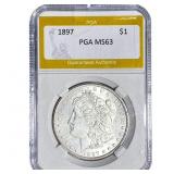 1897 Morgan Silver Dollar PGA MS63