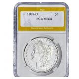 1882-O Morgan Silver Dollar PGA MS64