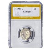 1937-S Buffalo Nickel PGA MS66+