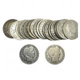 Roll of 20 Silver Barber 50C