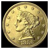 1886 Liberty Head Gold Quarter Eagle $2.50 CLOSELY