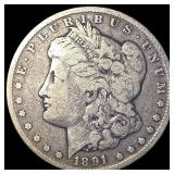 1891-CC Silver Morgan Dollar LIGHTLY CIRCULATED