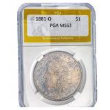 1881-O Morgan Silver Dollar PGA MS63