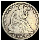 1854-O Arrows Silver Seated Liberty Half  Dollar