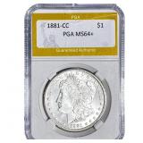 1881-CC Morgan Silver Dollar PGA MS64+