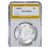 1880-S Morgan Silver Dollar PGA MS64+