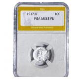 1917-D Mercury Silver Dime PGA MS65 FB