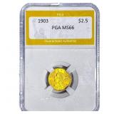 1903 $2.50 Gold Quarter Eagle PGA MS66