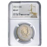 1951-S Franklin Half Dollar NGC MS67