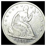 1863 Silver Half Dollar CLOSELY UNCIRCULATED