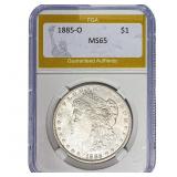 1885-O Morgan Silver Dollar PGA MS65