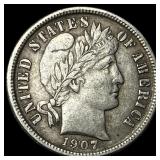 1907-O Silver Barber Dime CLOSELY UNCIRCULATED