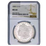 1885-O Morgan Silver Dollar NGC MS64