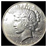 1934 Silver Peace Dollar CLOSELY UNCIRCULATED