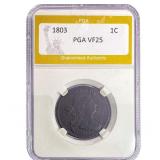1803 Draped Bust Large Cent PGA VF25
