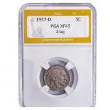 1937-D Buffalo Nickel PGA XF45 3-Leg