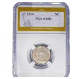 1866 Shield Nickel PGA MS66+