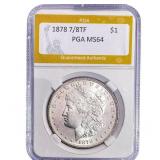 1878 7/8TF Morgan Silver Dollar PGA MS64