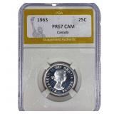 1963 Canada Silver 25 Cents PGA PR67 CAM