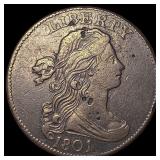 1801 Large Cent Draped Bust NEARLY UNCIRCULATED