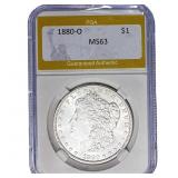 1880-O Morgan Silver Dollar PGA MS63