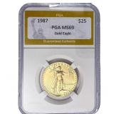 1987 1/2oz $25 Gold Eagle PGA MS69