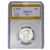 1917 Standing Liberty Quarter PGA MS65 FH Type 2
