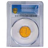 1933 Wheat Cent PCGS MS66 RD
