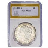 1889-S Morgan Silver Dollar PGA MS63