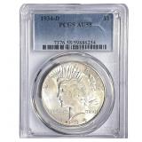 1934-D Silver Peace Dollar PCGS AU58