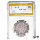 1901-S Barber Half Dollar PGA XF40