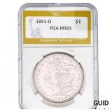 1891-O Morgan Silver Dollar PGA MS63