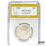 1936 Rhode Island Half Dollar PGA MS66
