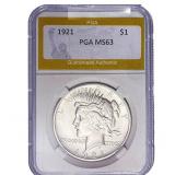 1921 Silver Peace Dollar PGA MS63